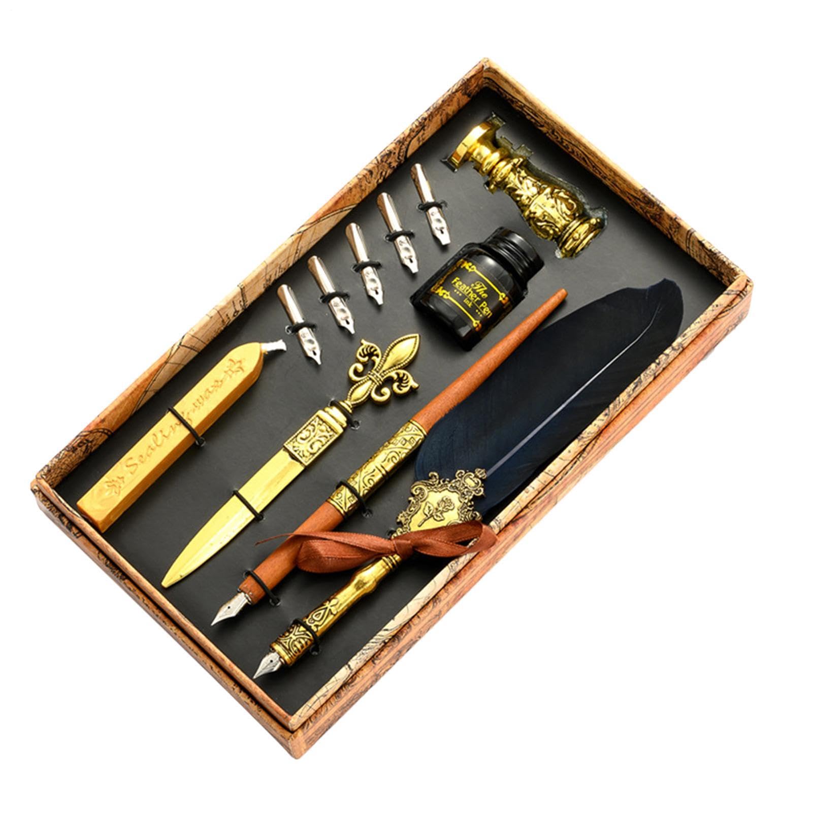 Generico Lot de stylos plume d'oie vintage | Stylo plume calligraphie
