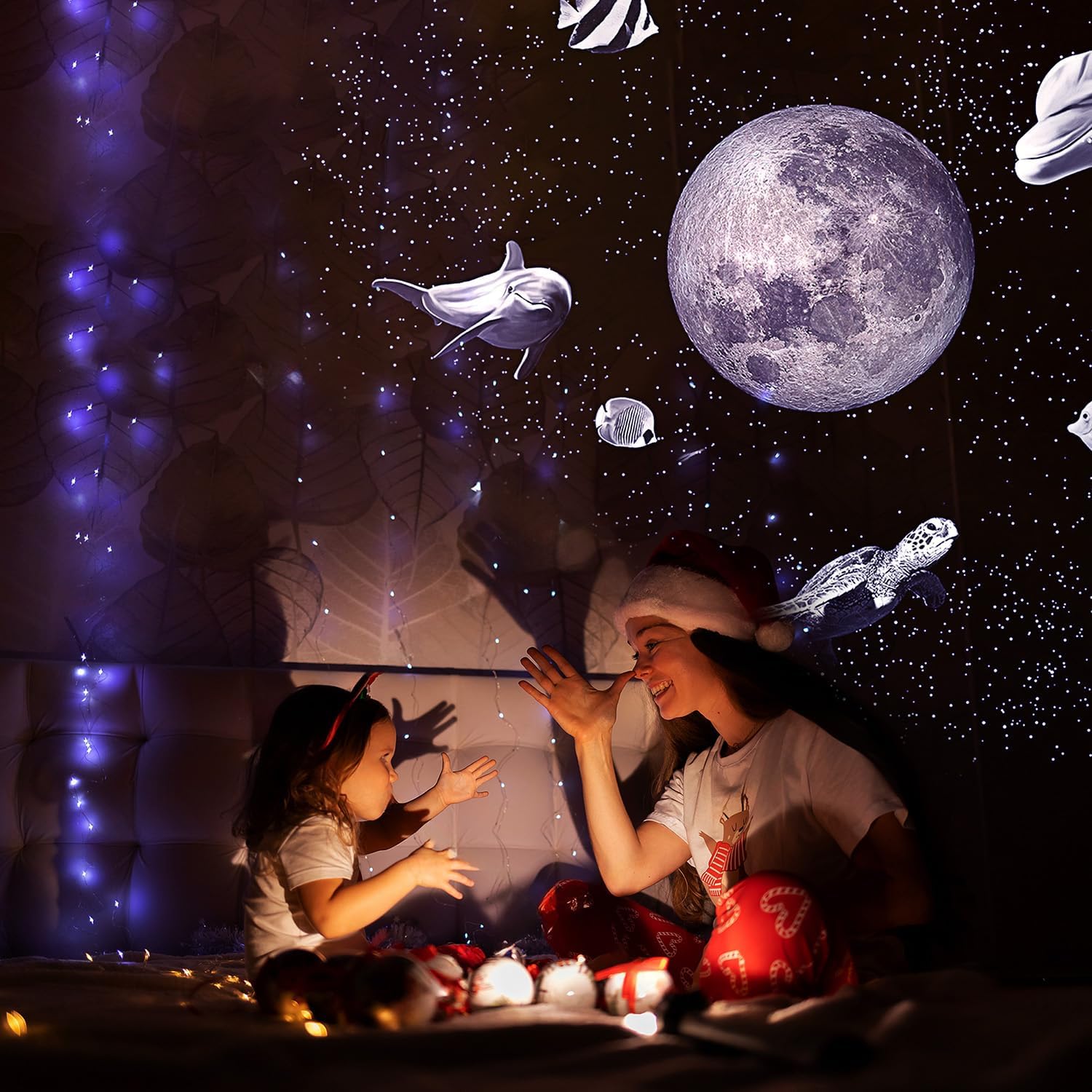 HD Moon Projector Shooting Star Manual Focus, Romantic LED Night Light Bedroom Atmosphere Projection Decoration