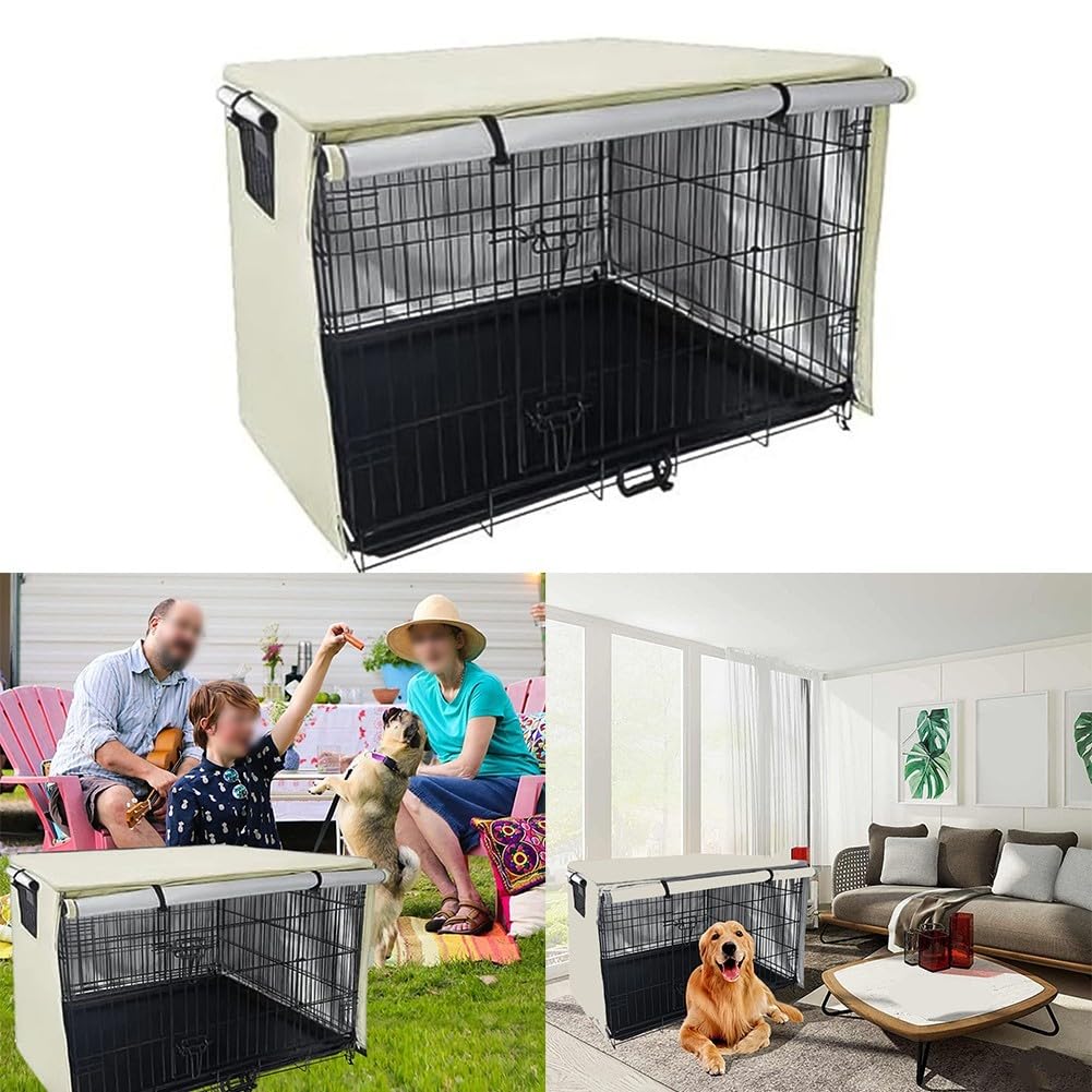 RichVibe La funda de malla para jaula de perro permite personalizar la visibilidad y ventilación para mascotas (109 x 74 x 76 cm)