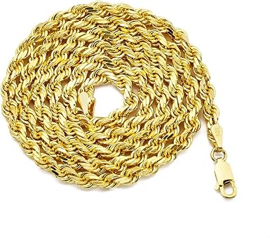10K Yellow Gold 4mm Diamond Cut Rope 