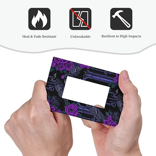 Miniatura 6 de Cubiertas decorativas de salida de estilo gótico, cuervo púrpura, flores moradas, 1 banda, interruptor de luz basculante, placa de pared, placa