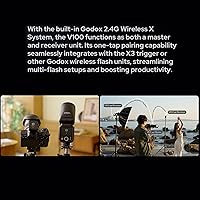 Vista 8 de Godox V100 N V100-N 100Ws TTL Flash, 400 destellos de potencia completa, tiempo de reciclaje de 1.7s, 2.4G inalámbrico con flash externo, luz