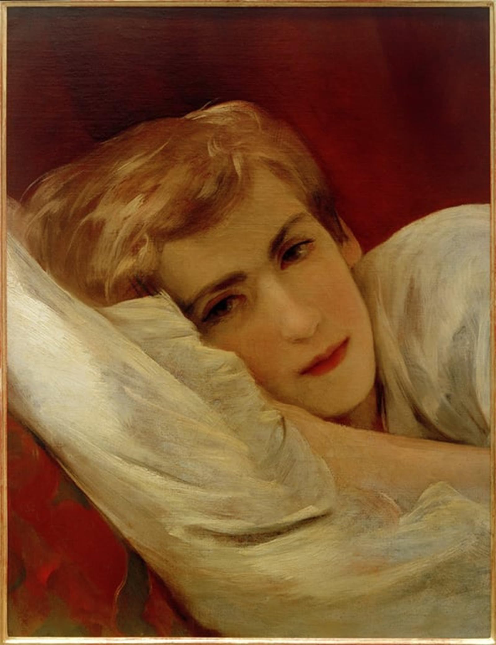 POSTERIIk Vintage Art Print Images Pictures Print Friedrich Amerling on the Sickbed by Friedrich Von Amerling Modern Colour Posters for Office Home Decor 60x90cm