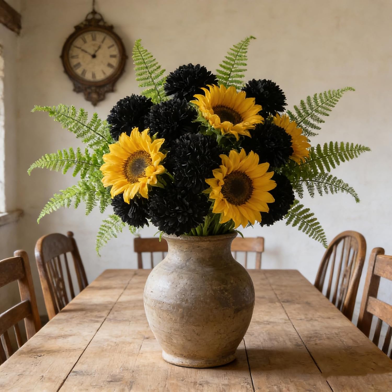 Kimura's Cabin 20Pcs Black Chrysanthemums Artificial Flowers Silk Fake Mums image 3