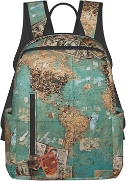 Casual Backpack, travel world Print Lightweight Backpack College Bag for Women Men, School Bag for College, School Backpack for Boys and Girls
