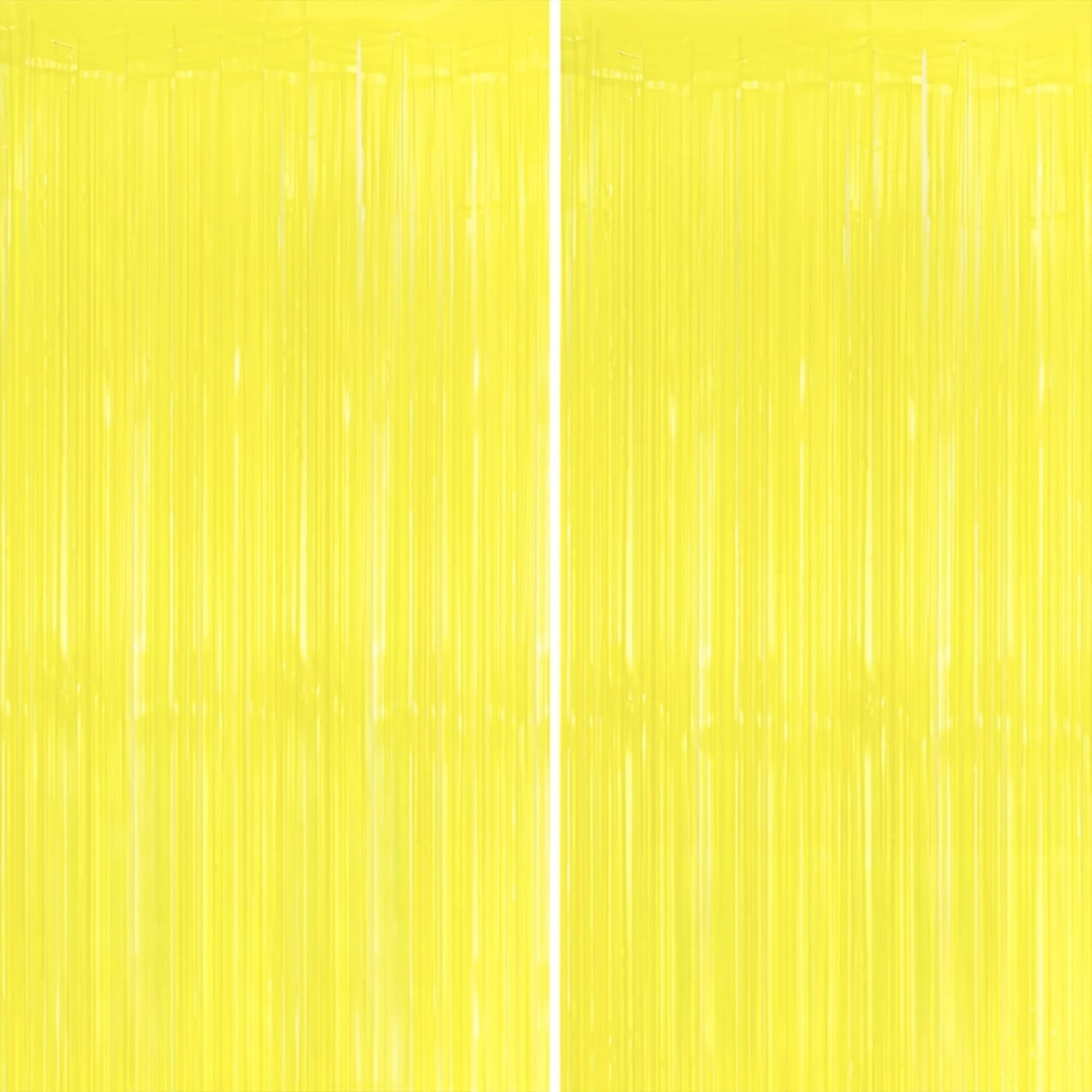 Special You Pastel Yellow Foil Fringe Curtains 6 * 3ft foil Curtain Backdrop for Birthday Decoration, Decorative Curtains for Party, Festival Decoration- Pack of 2