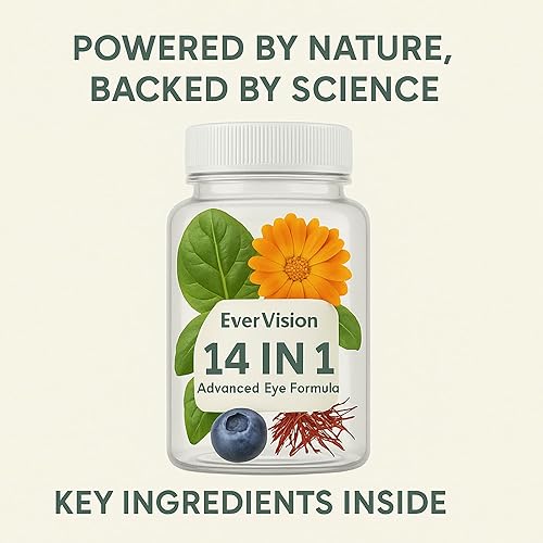 Miniatura 3 de Evervision Fórmula avanzada 14 en 1 para los ojos  Suplemento de vitaminas y minerales para los ojos con luteína, zeaxantina, astaxantina, extracto