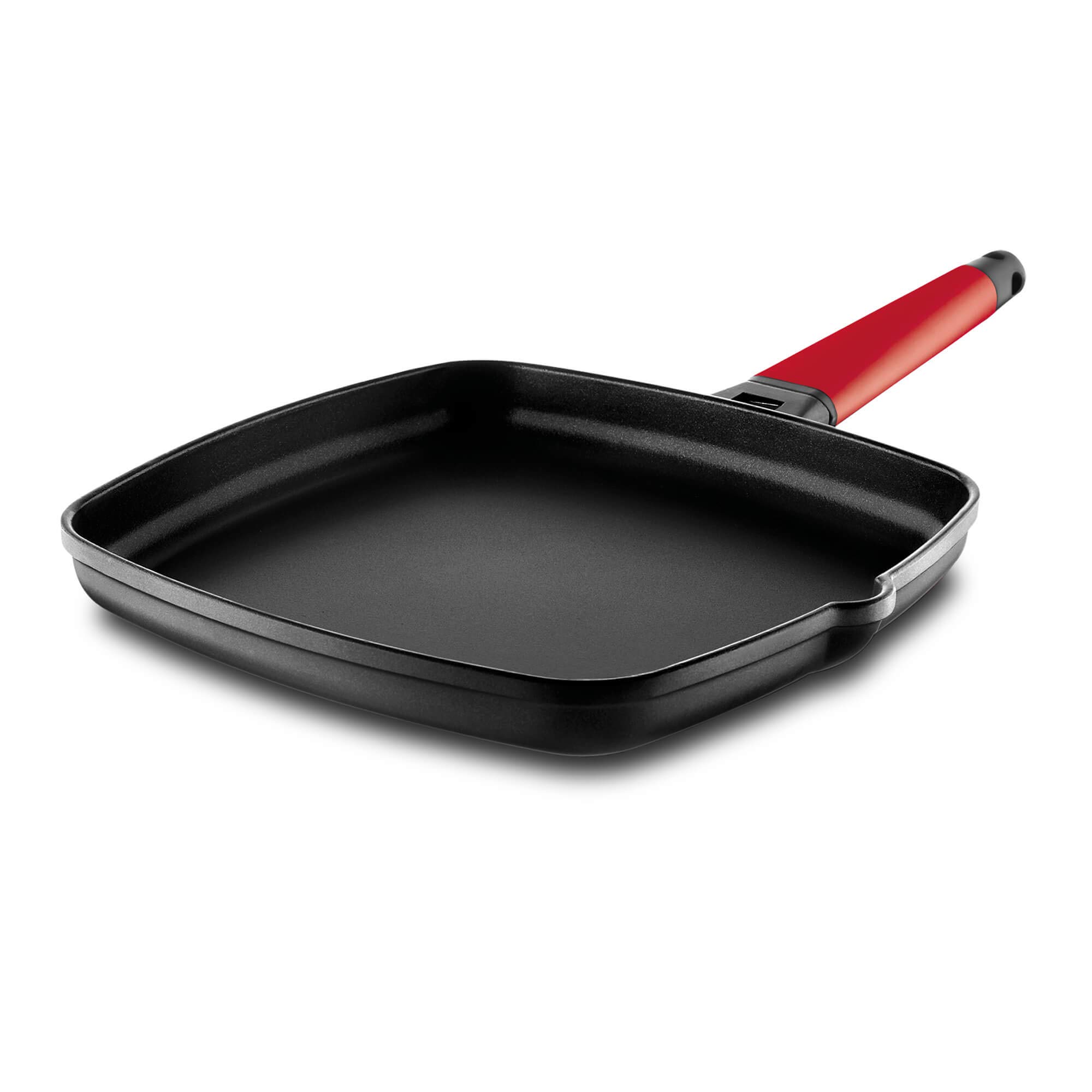Plancha 22 cm CASTEY manche rouge ustensile de cuisson pour cuisine saine