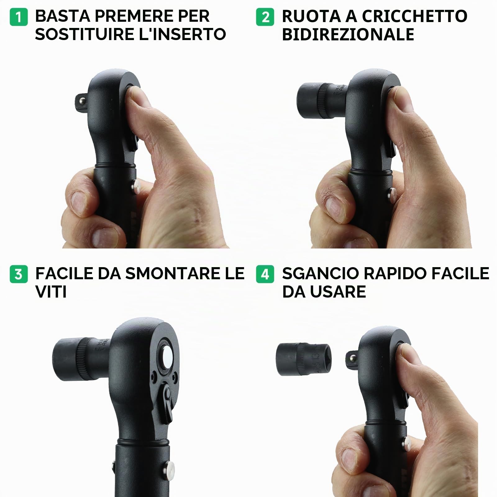 Chiave Dinamometrica 1/2, Chiave Dinamometrica con Doppia Scala, Regolabile in Due Direzioni con Meccanismo a 72 Denti per La Manutenzione di Motocicli, Biciclette e Auto(60-330 Nm)