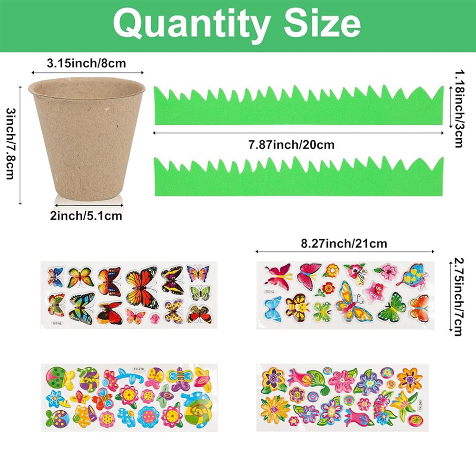 Vasi Da Fiori Per Bambini Da Decorare,30X Vasi Con Cupole | Kit Giardinaggio Creativo Con Carta E 20 Adesivi Per Progetti Artistici Scolastici