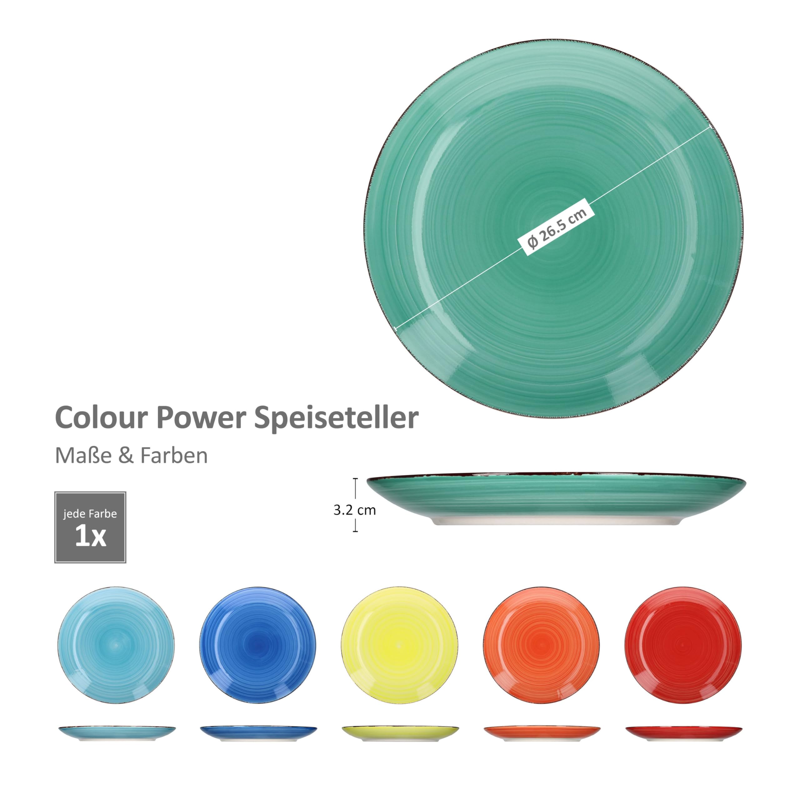 6tlg Suppentellerset Uni Bunt Tiefe Essteller 750ml