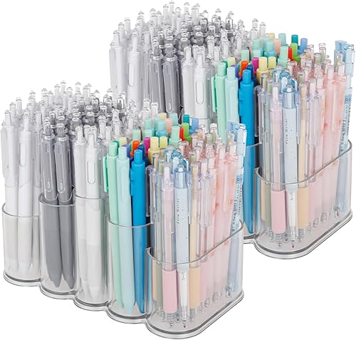 Yesesion Paquete de 2 portalápices con 5 compartimentos, organizador de accesorios de escritorio de plástico para suministros de oficina en casa,