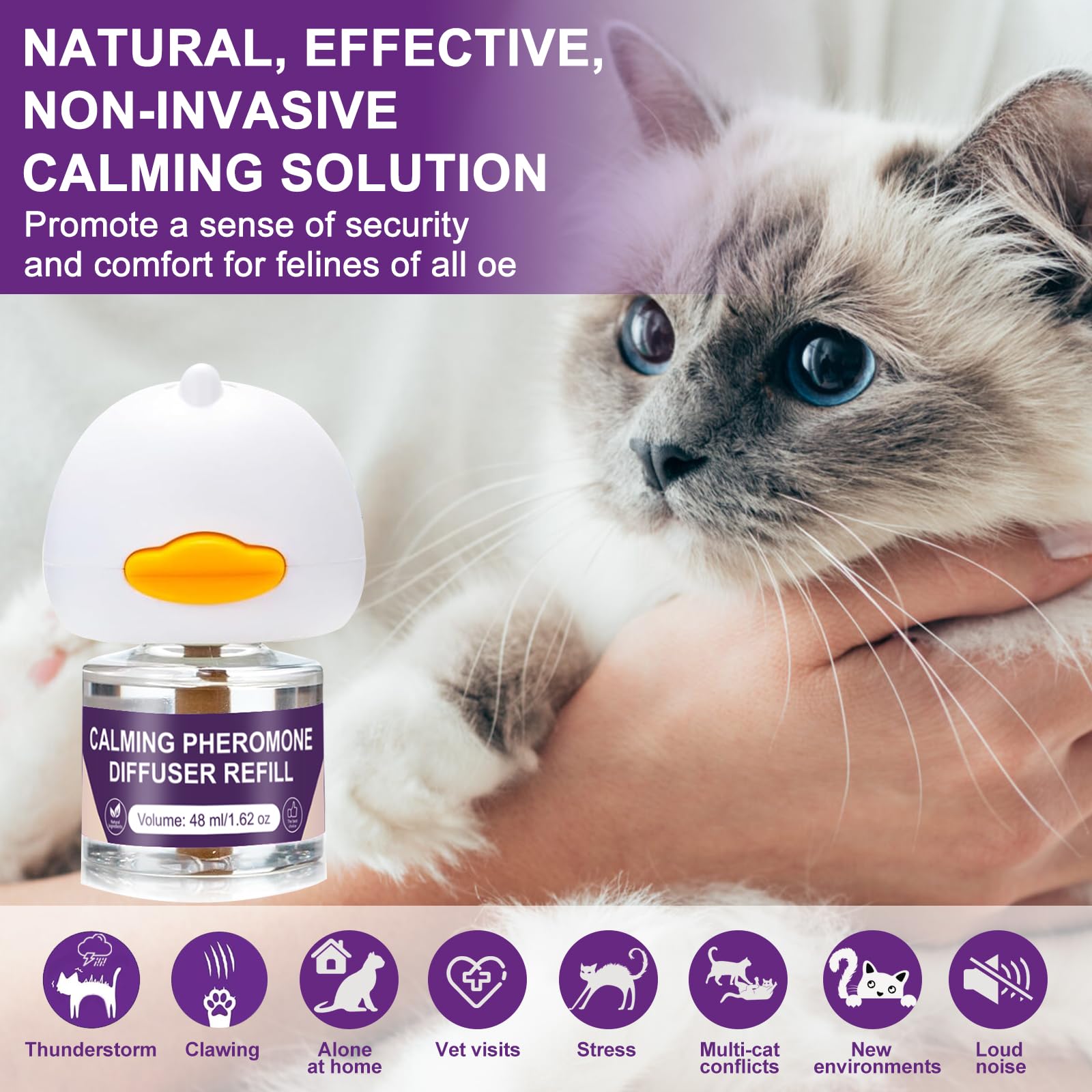 SLE Cat Pheromones Calming Diffuser: 1 Cat Calming Diffusers & 3 Refills, Relieve Anxiety Stress Reduce Spraying Fighting and Scratching Fits All Cats & Kittens - image 2
