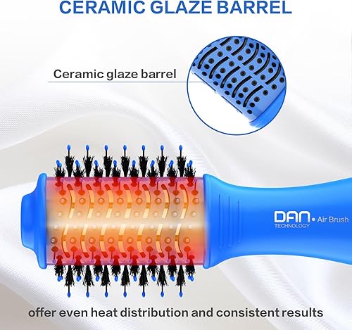 Miniatura 7 de Dan Technology Cepillo secador de pelo, cepillo secador de pelo, cepillo de soplado de aire caliente, 120 V, 3 velocidades, forma ovalada,