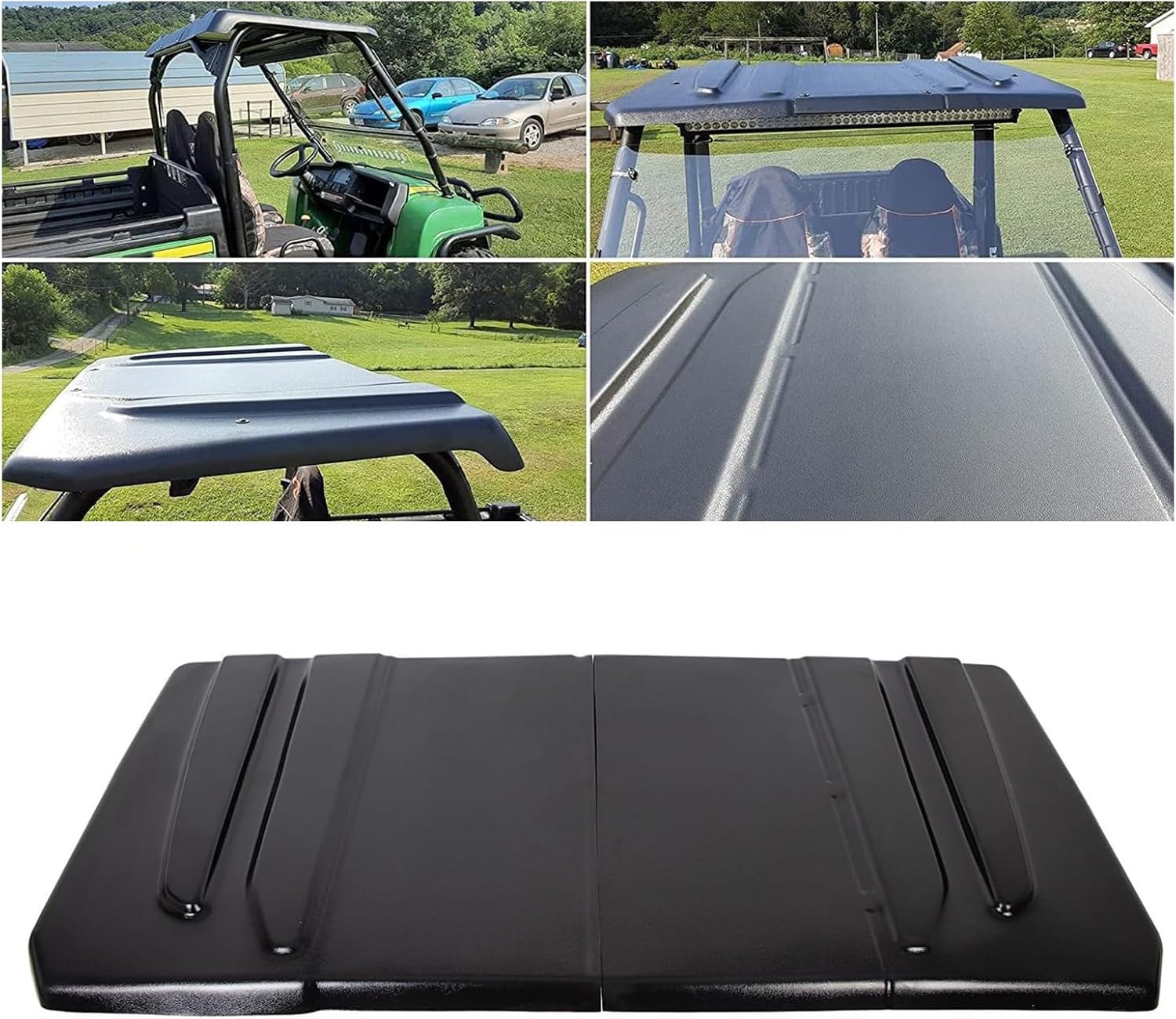 HECASA Universal Hard Top Roof Compatible with JD Gator 625 825i/Kawasaki MULE 4010/Bobcat 3400/Yamaha Rhino/Kawasaki Teryx/Full Size Polaris Ranger New Black