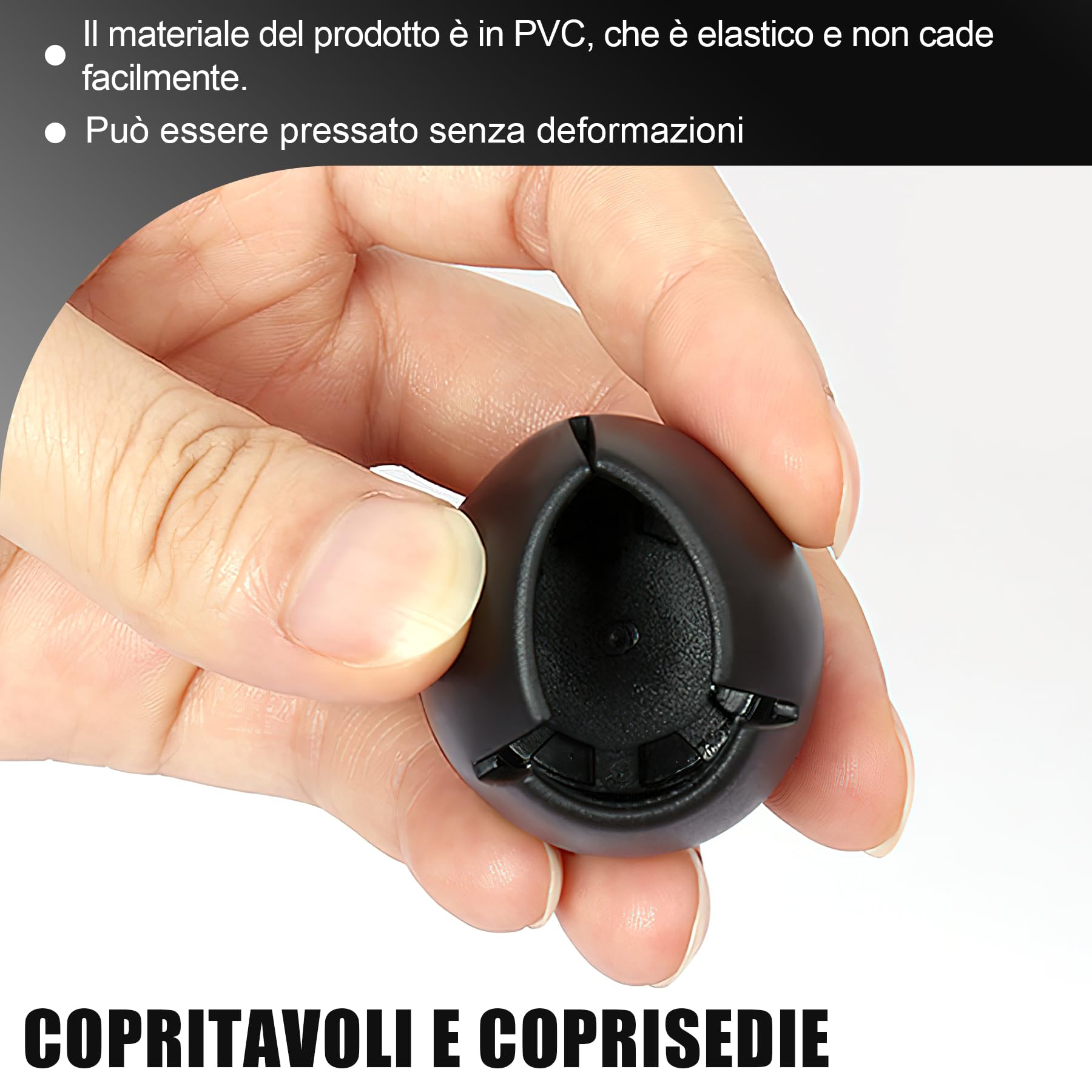 40 Pezzi Tappi per Sedie in Silicone Nero, Gommini Coprigambe Rotondi per Gambe di Sedie 12-16mm, Protezioni per Pavimento Antigraffio e Antiscivolo per Casa e Ufficio(NERO)