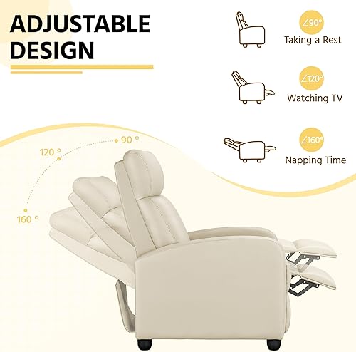 Miniatura 29 de Yaheetech Silla reclinable de cuero de 2 asientos, sofá moderno para sala de estar, cine en casa, color negro Negro -,Beige,Marrón,Gris,Beige