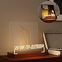 YuanDian Now Playing Vinyl Record Stand, Light up Display Holder for Vinyl Records, Wooden Acrylic Holder with Warm Light for Album Display Storage, Home Desk Decor for Music Lovers