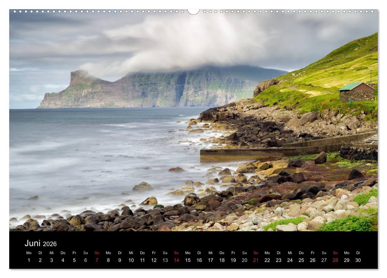 Wunderbare Färöer Inseln (hochwertiger Premium Wandkalender 2026 DIN A2 quer), Kunstdruck in Hochglanz: Die Färöer Inseln sind ein Juwel inmitten des rauen Nordatlantik