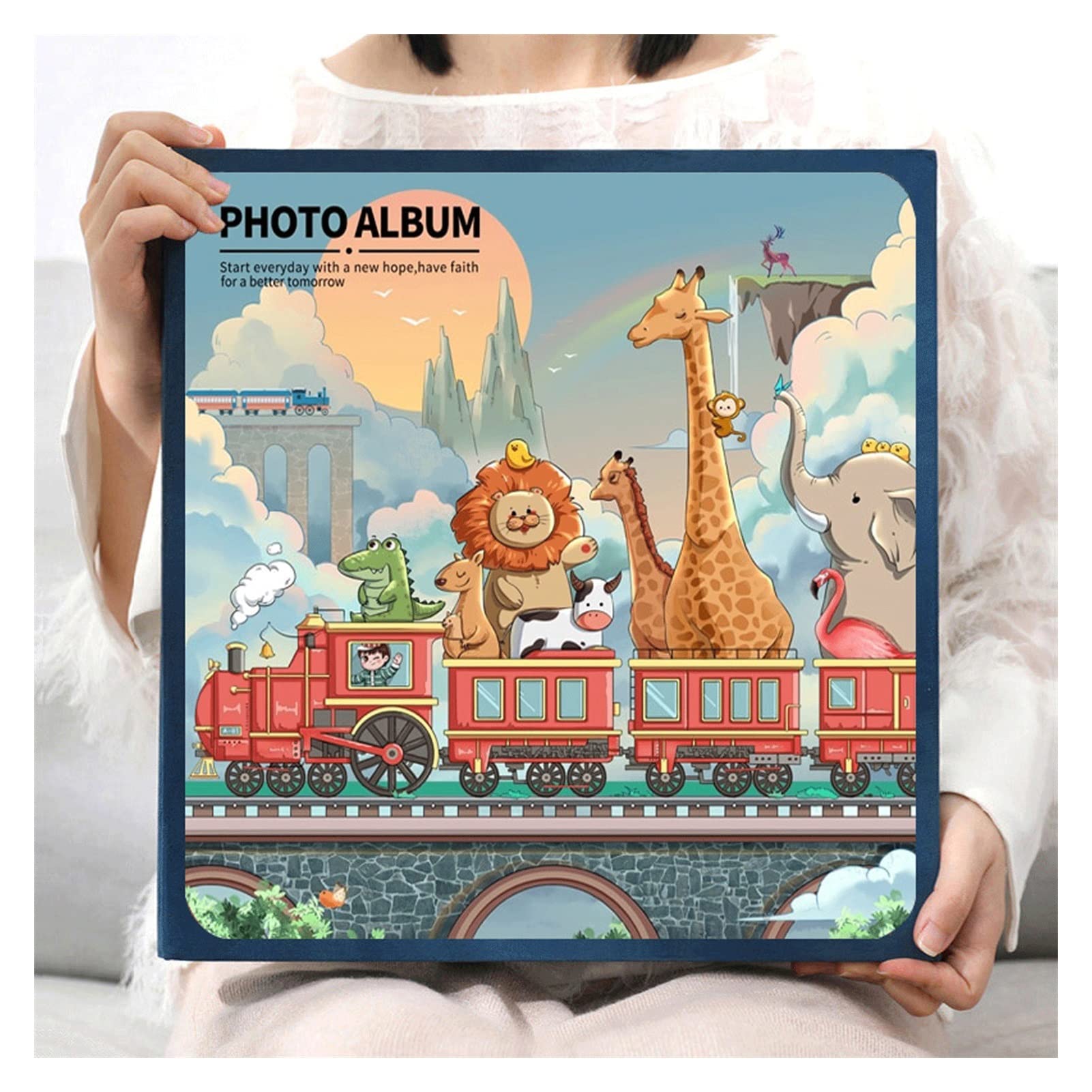 Albumy ze zdjęciami Diy Girl Growth Album pamiątkowy Paste Family Edition Duża pojemność Handmade Free Paste Album ze zdjęciami (kolor: 07, Rozmiar: 40 arkusz/biała strona)