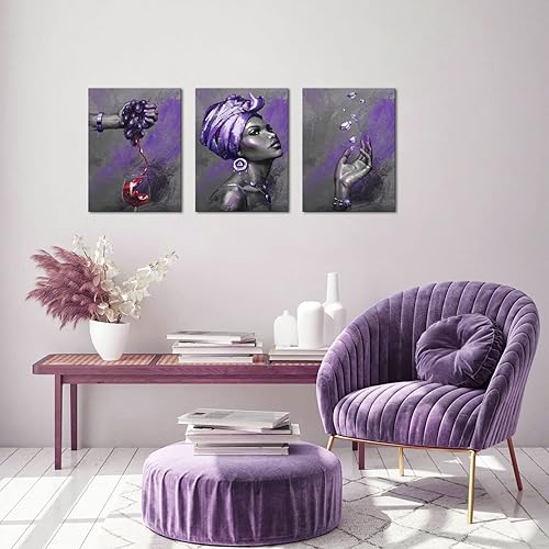 Miniatura 2 de Welmeco Lienzo de mujer afroamericana, arte para la pared, elegante, manos de mujer negra con pintura de diamantes y vino, impresiones artísticas