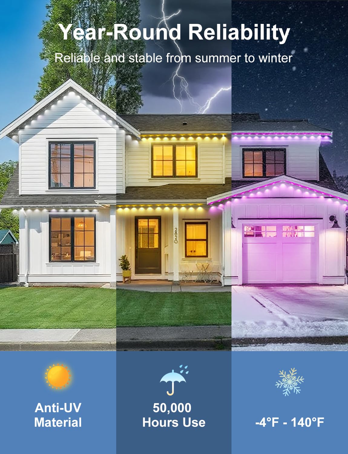 Nexillumi 300ft Permanent Outdoor Lights for House, 2025 New Smart