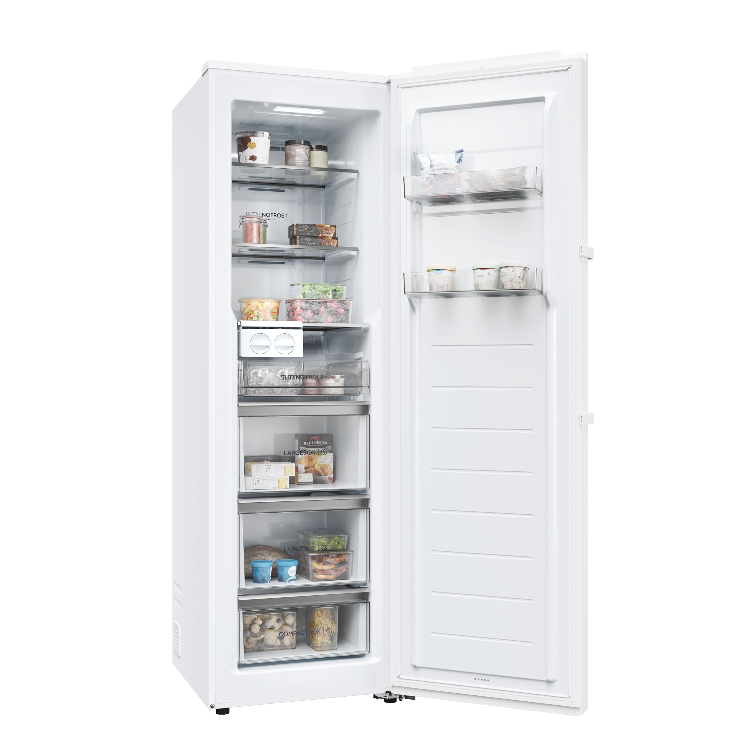 Haier Congelatore con sbrinamento automatico e macchina per cubetti di ghiaccio I Instaswitch H4F306WDH1 I Total No Frost congelatore, capacità 301 l, utilizzabile anche come frigorifero I Freezer con
