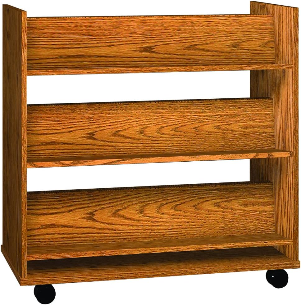 Ironwood 6 Shelves Book Truck Display, Dixie Oak (LFBK6DO)