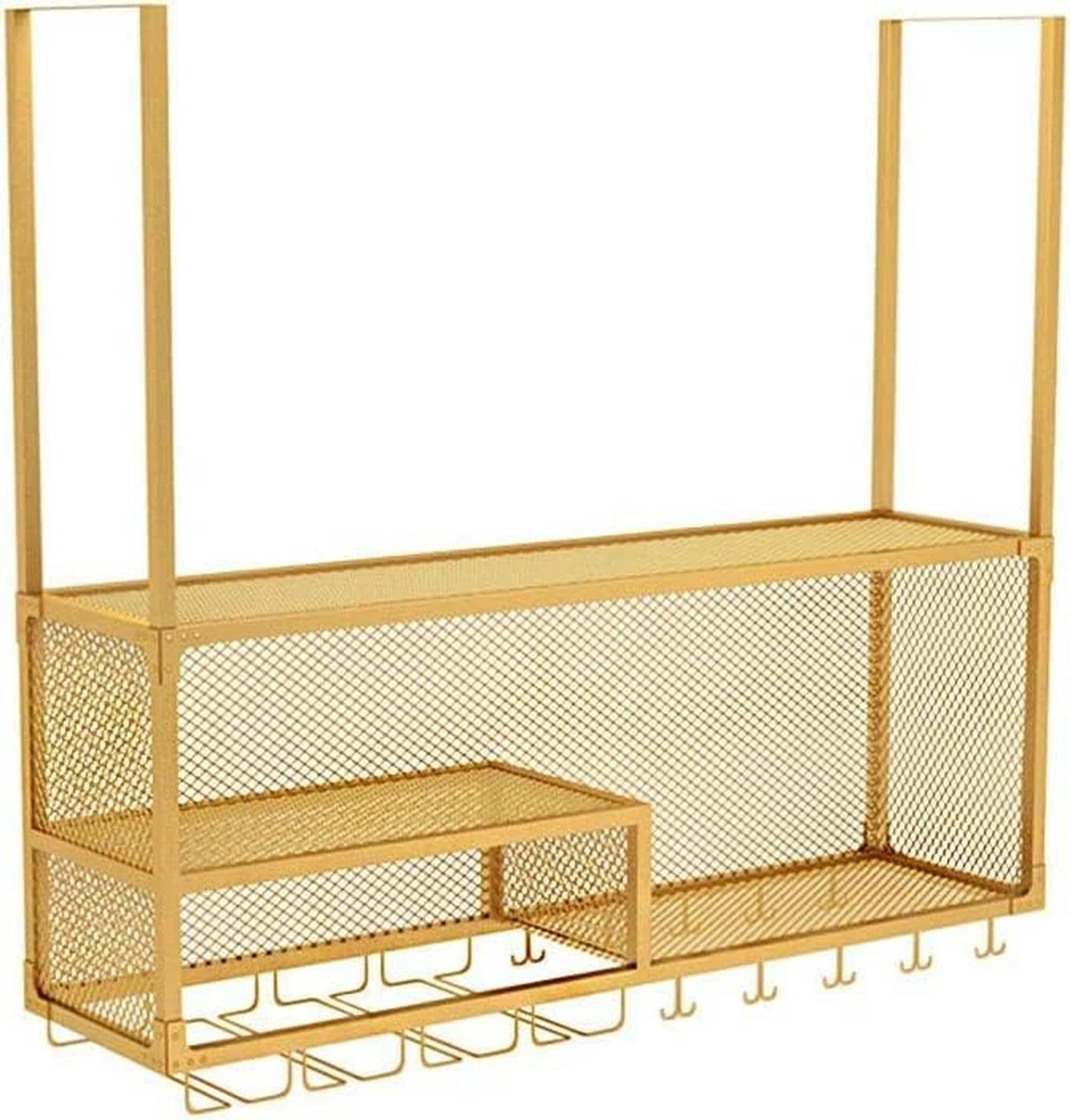 Support pour verres à vin et bouteilles suspendu style vintage