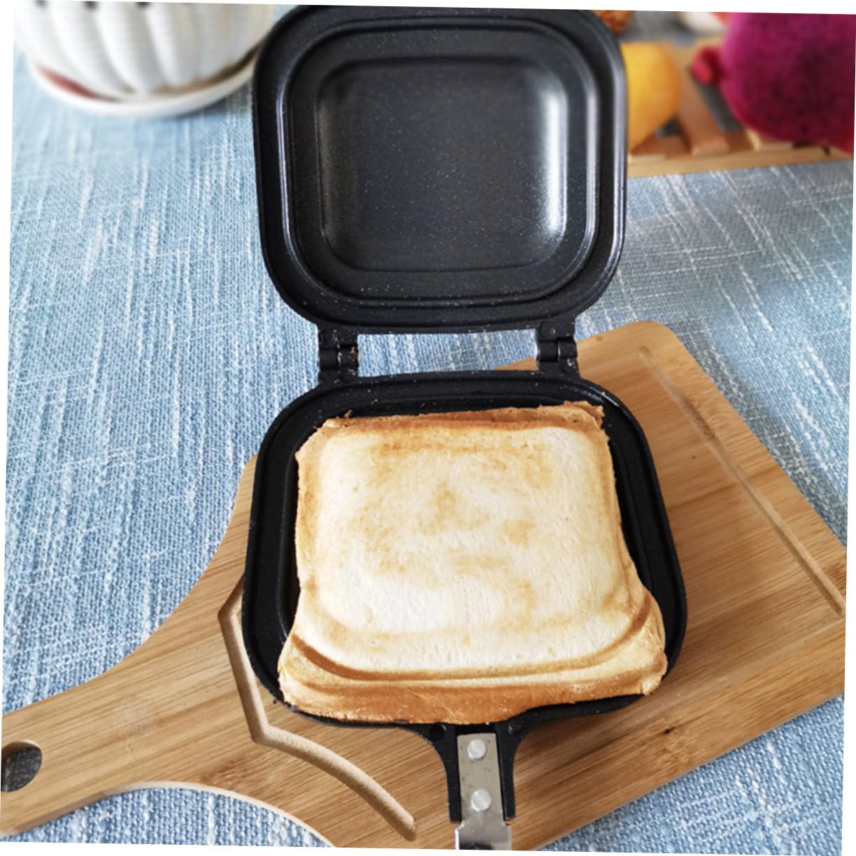 Sartén de Doble Cara Sandwichera Antiadherente para Freír Sándwiches y Huevos para Desayunos Rápidos la Cocina Utensilios de Cocina