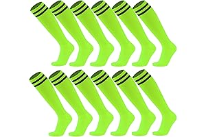 Glow in the Dark Green Grass Neon Football Knee-High Socks