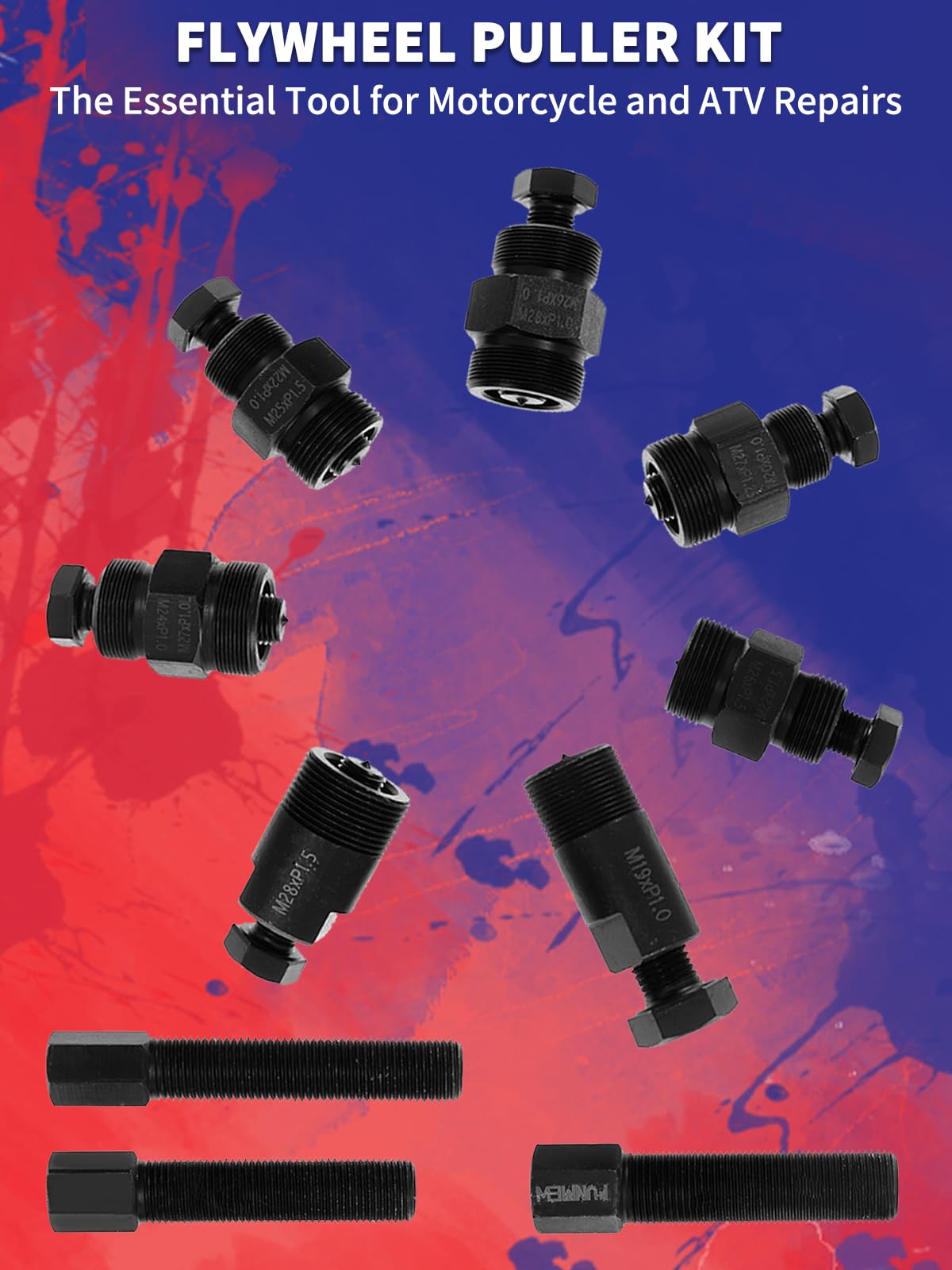 Juego de extractores universales de volante de inercia para motocicletas, scooters, cuatrimotos, motores pequeños, compatible con Yamaha Kawasaki Ducati y más herramientas de giro de volante
