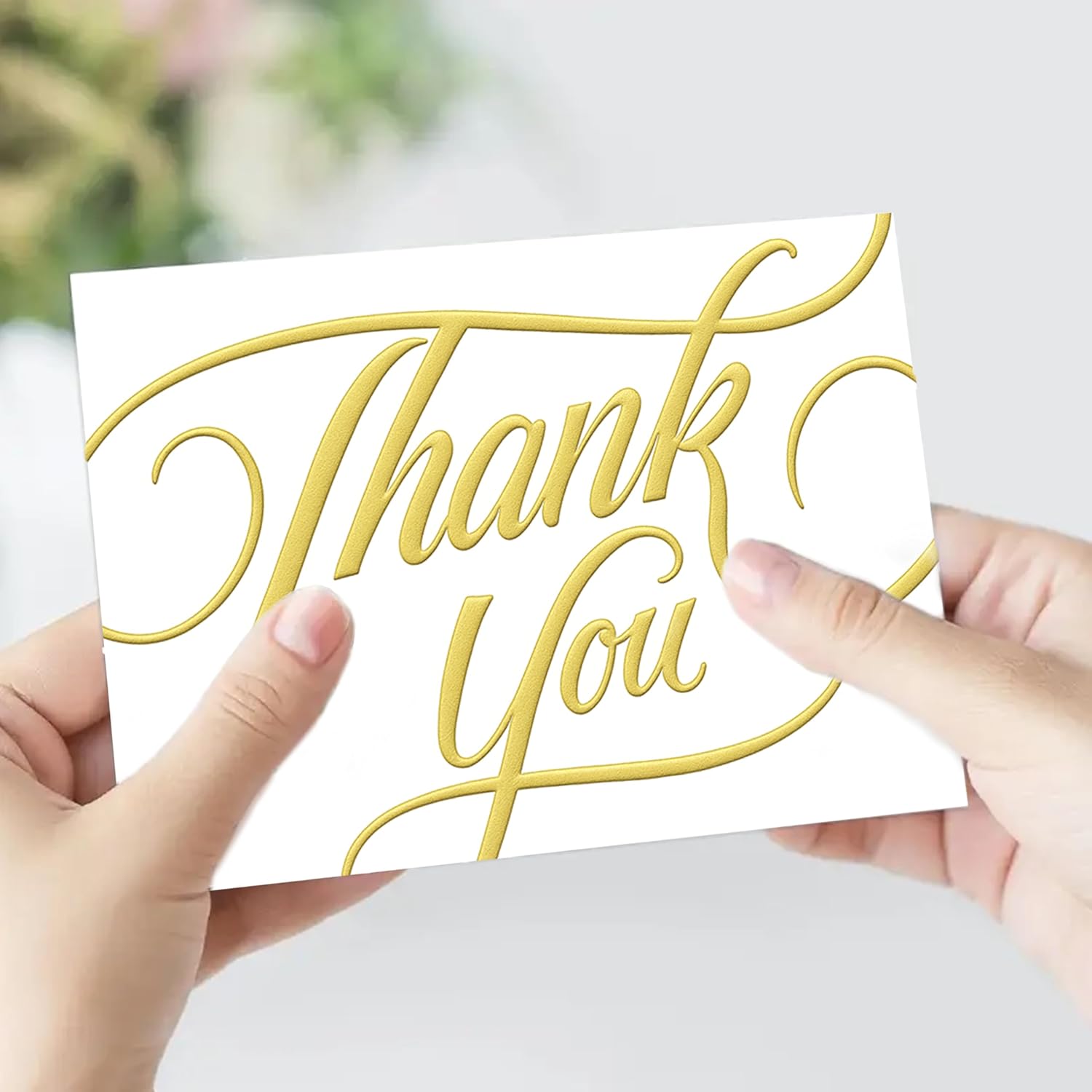 easykart labels 100 PCS Thank You Cards with Gold Foil, 5.5" x 4", Thank You Notes, Ivory Cards With Envelopes for Wedding, Business, Baby Shower, Small Business, Funeral, Graduation - Image 5