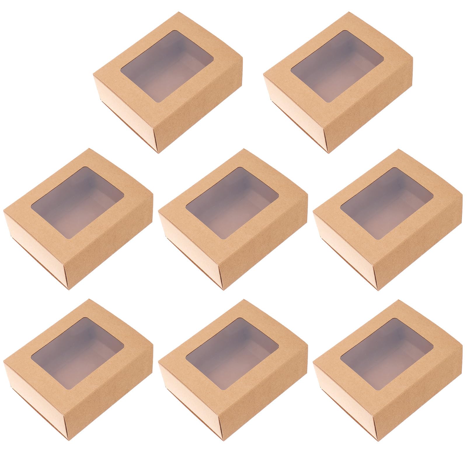 Sosoport Scatole Regalo a Finestra 10 Pezzi in Carta Kraft con PVC