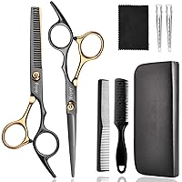 Vista 8 de Kit de tijeras para cortar y degrafilar el cabello, kit profesional de tijeras para mezclar cabello Fcysy, tijeras de peluquero para corte