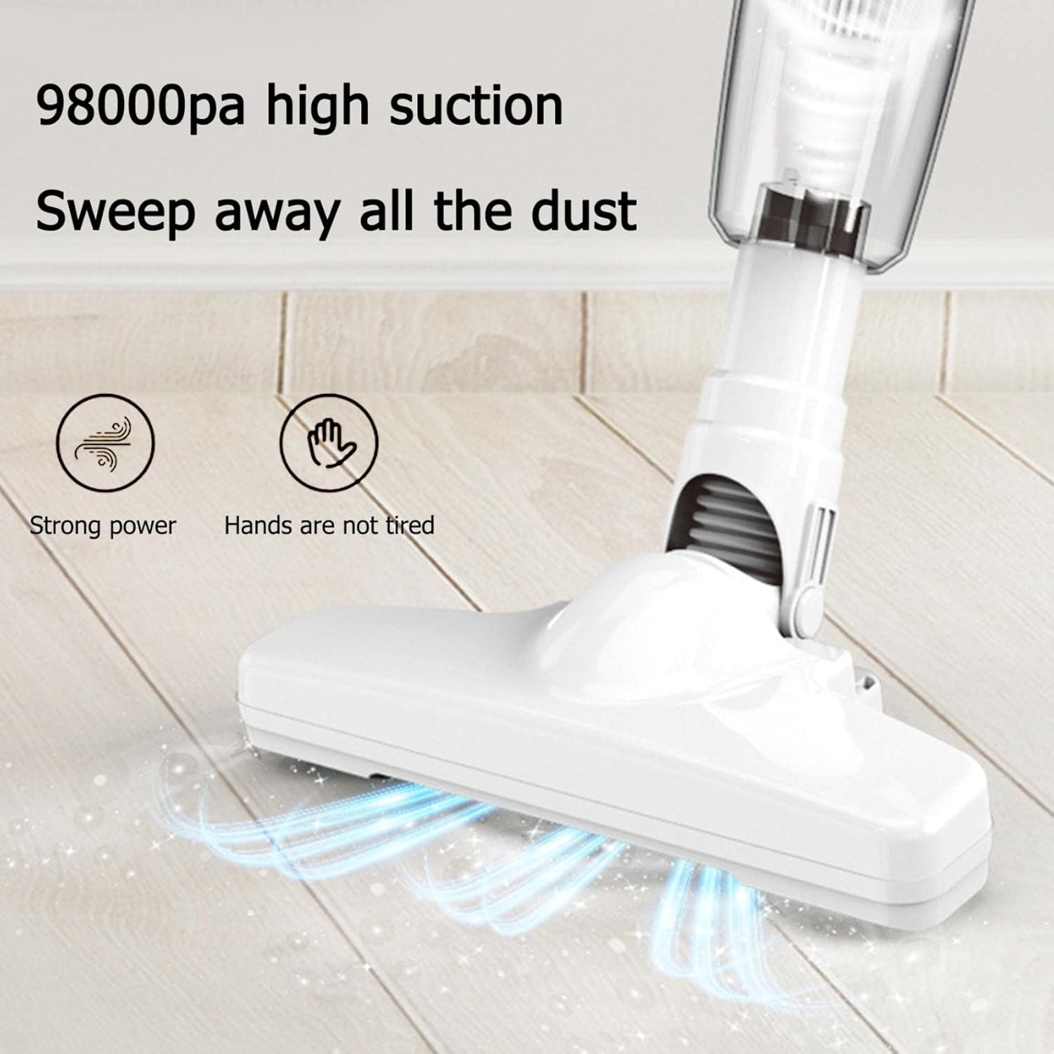 Cordless Stick Vacuum with Foldable Swivel Head, Fast Charging Powerful Suction Handheld Vacuum Cleaner, Light Weight Wireless Vacuum Cleaner for Carpet and Hardwood Floor Pet Hair