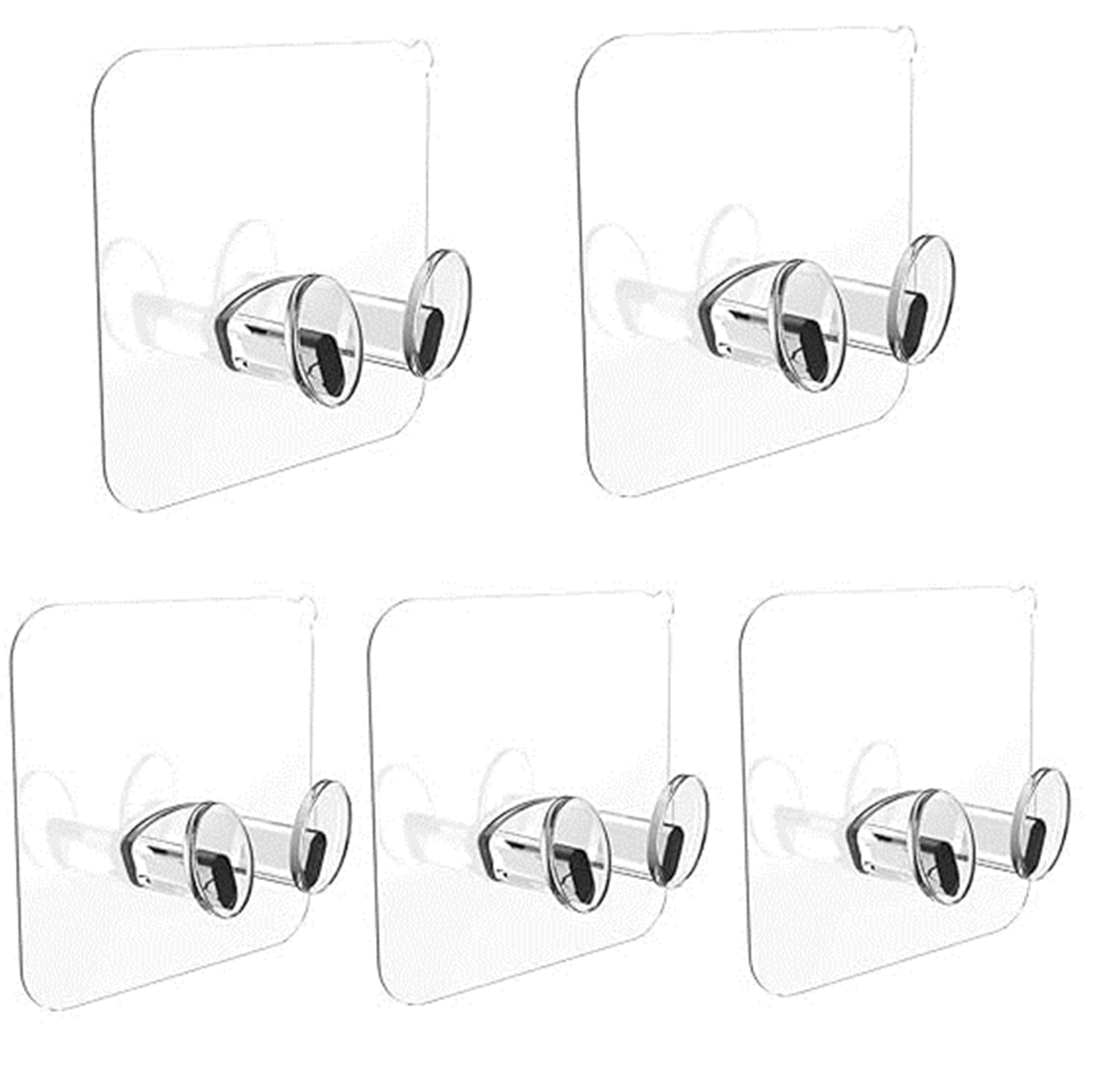 Concepta Plug Hook Sticker Multifunctional Power Plugs Self Adhesive Stickers Socket Holder Wall Mounted Transparent Wall Storage Hanger for Keys Razor, Kitchen Items Wall Storage. (Pack of 5 PIS)-image-39