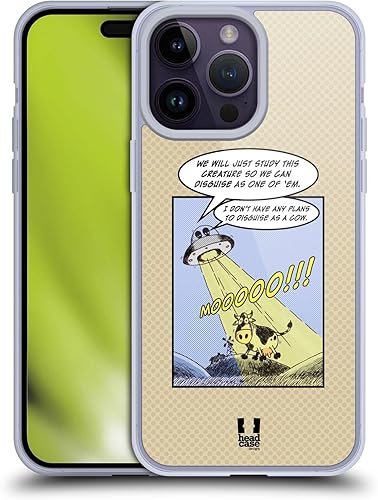 Head Case Designs Cow Lift All About Aliens - Funda de gel protección de grado militar compatible con Apple iPhone 14 Pro Max y compatible con