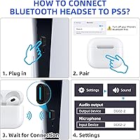 Vista 3 de Smof USB Bluetooth Audio Adapter for PS5, PS4,Switch,Mac. Compatible Bone Conduction Headsets Wireless Audio Transmitter Dongle with aptX Low