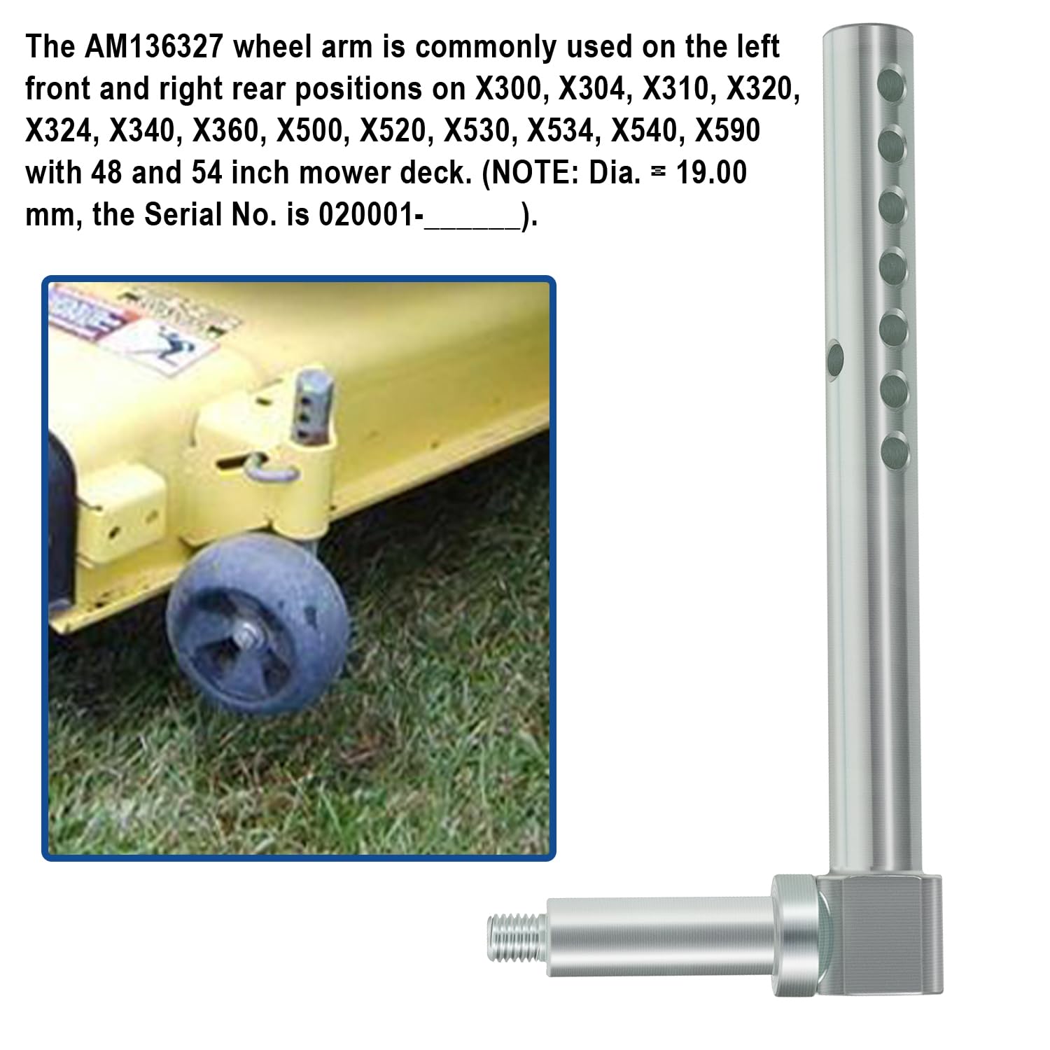 Amazon.com: Mower Deck Gauge Wheel Arm Equipment RH Front AM136327