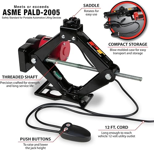 Miniatura 2 de Performance Tool W1609 Gato de tijera eléctrico controlado a distancia de 2 toneladas, 4,000 libras y 12 voltios solución de elevación automotriz