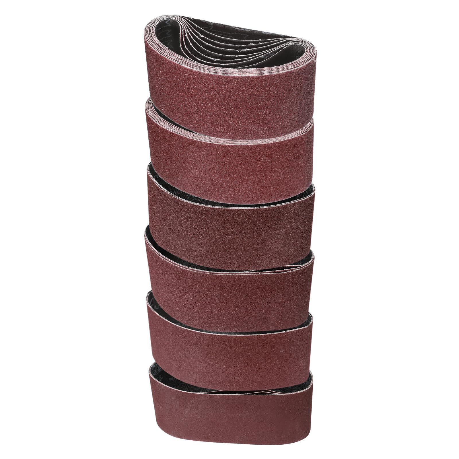 QUARKZMAN 18 Piezas 4 X 21" Bandas De Lija 3 Piezas De Cada Grano 40/80/120/150/240/400 Óxido De Aluminio Empalme Al Ras Papel De Lija Para Metal Carpintería Reparación Automotriz