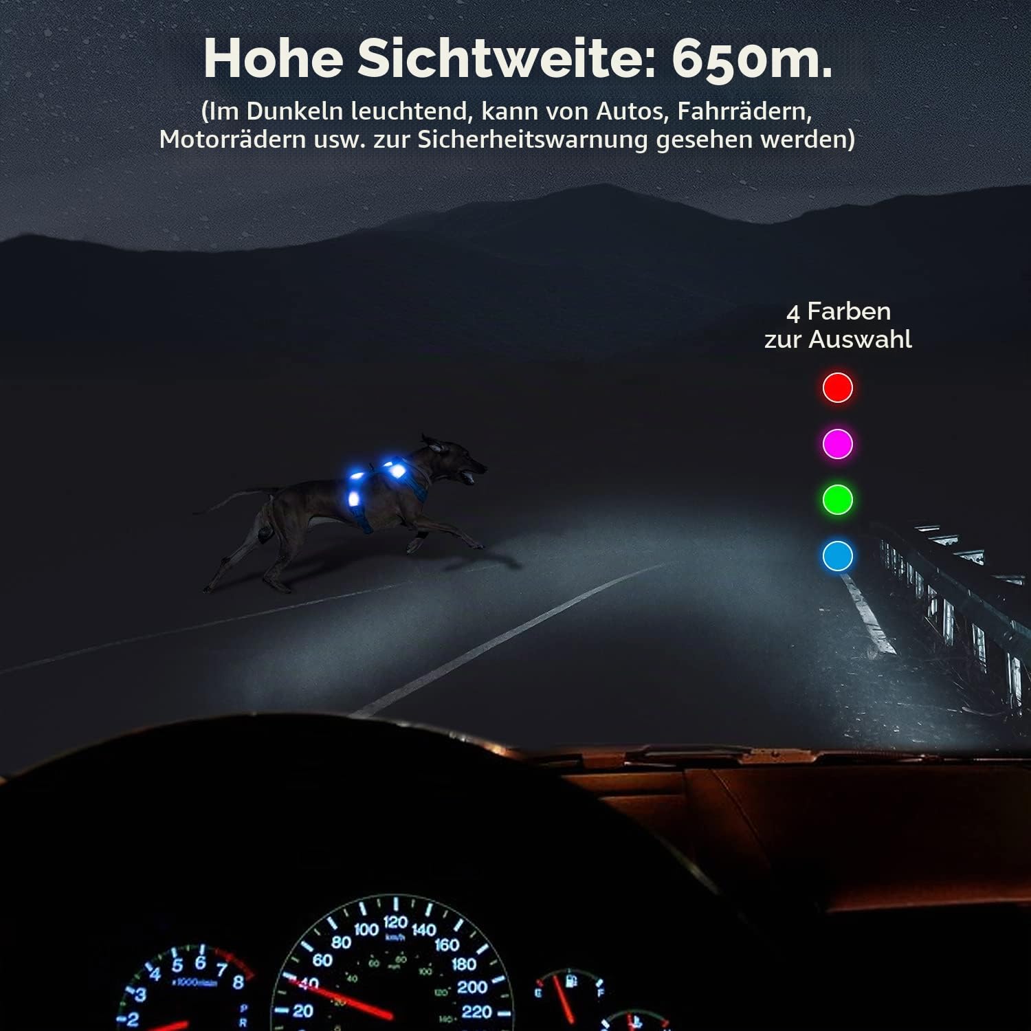 YFbrite Leuchtendes Hundegeschirr, über USB wiederaufladbar, LED-Haustiergeschirr, blinkend, Nachtsichtbarkeit, verstellbar, reflektierend, leuchtet im Dunkeln für Sicherheit, leuchtet im Dunkeln