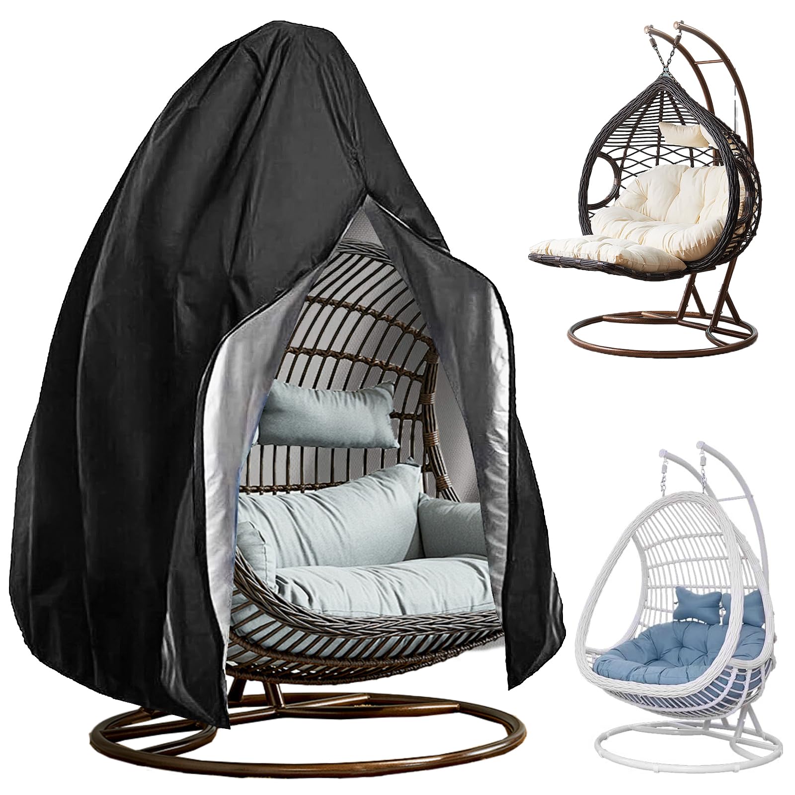 Galerie SV Housse de Protection pour Fauteuil Suspendu, en Tissu Oxford 210D, imperméable, résistante à l'hiver, Coupe-Vent, Anti-UV, pour Panier Suspendu, balançoire, Fauteuil oscillant (230 x 200)