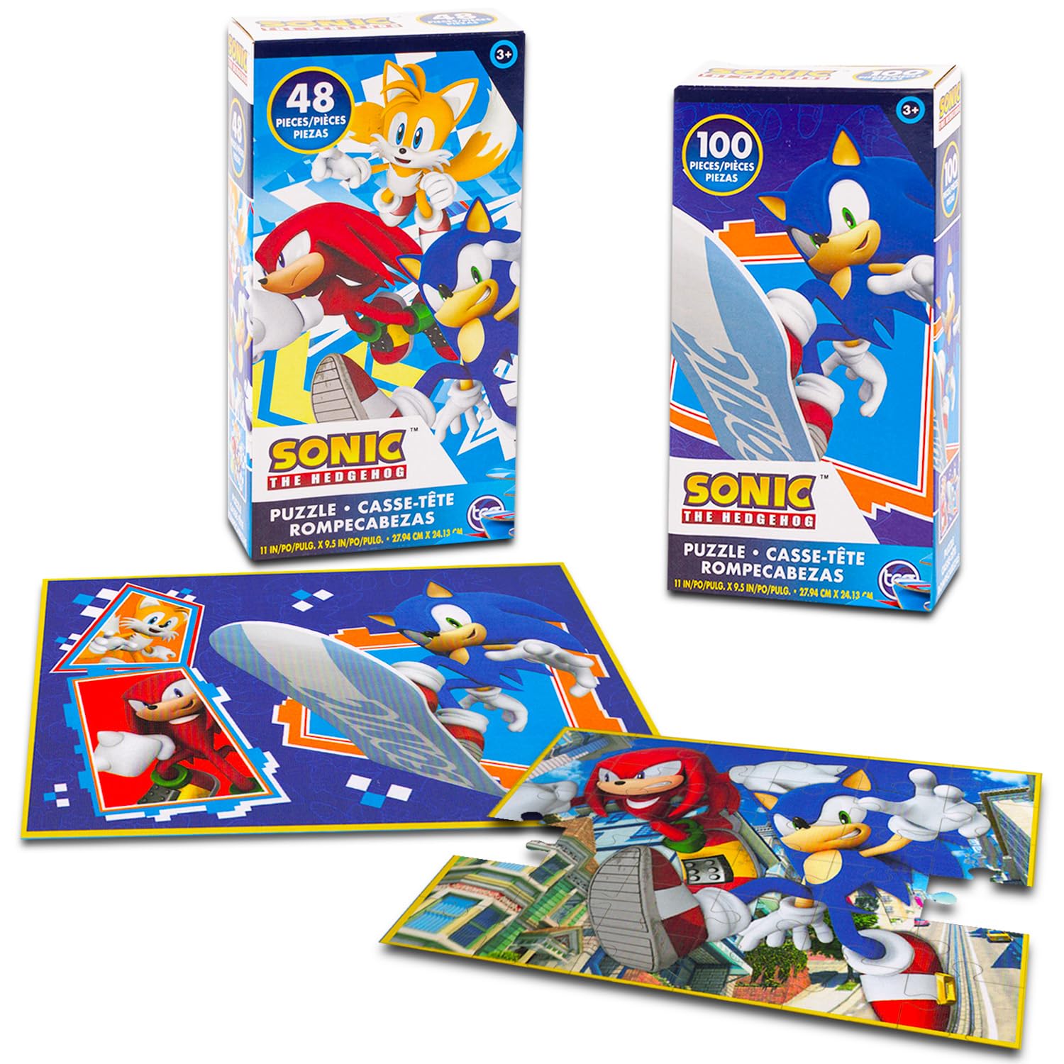 Clementoni supercolor puzzle 4in1 sonic - 1x12 1x16 1x20 1x24 pezzi, puzzle bambini 3 anni - Toys Center