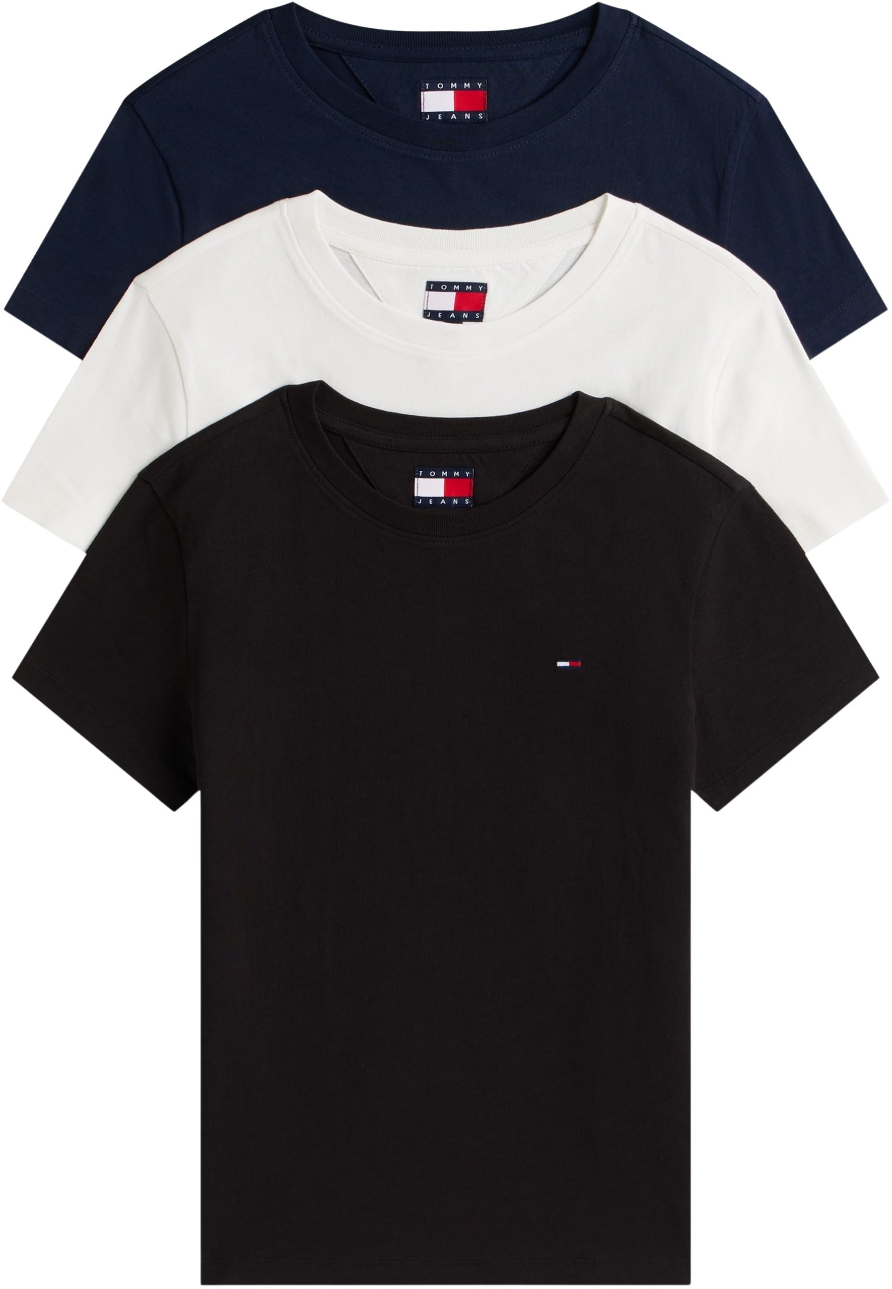 Tommy Jeans Tjw 3pack C-Neck tee Dw0dw22175 Camiseta S/S Mujer (Pack de 1)