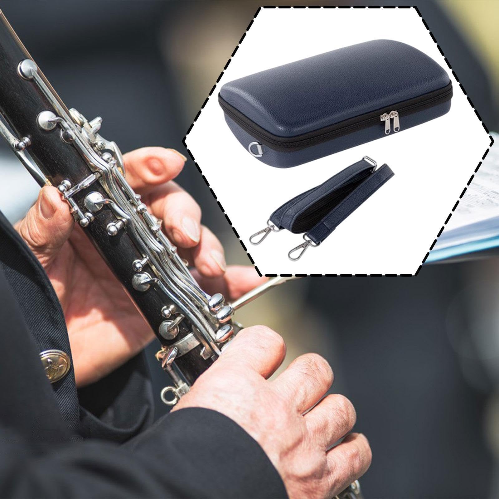 Clarinet Estuche Estuche Portátil para Caja de Almacenamiento Bolsa Protectora con Estructura Rígida Interior Suave Apto para, Azul Oscuro