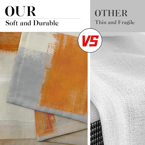 Vista 108 de Cortinas geométricas de cocina negras y grises de 63 pulgadas de largo, juego de 2, cortinas grises y blancas para dormitorio, sala de estar, Gris