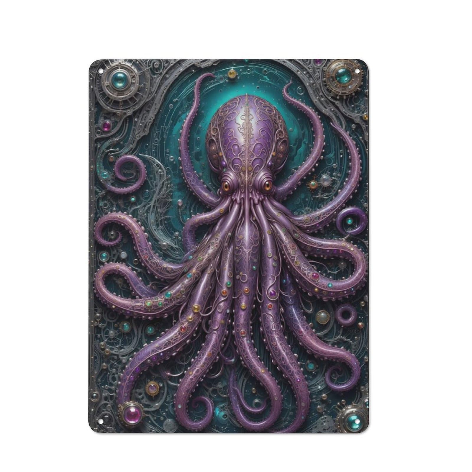 Junmoney Ancient Steampunk Kraken 40X30cm Retro Metal Sign With For Café Or Restaurant, For Collectors Decorating Cafés And Restaurants