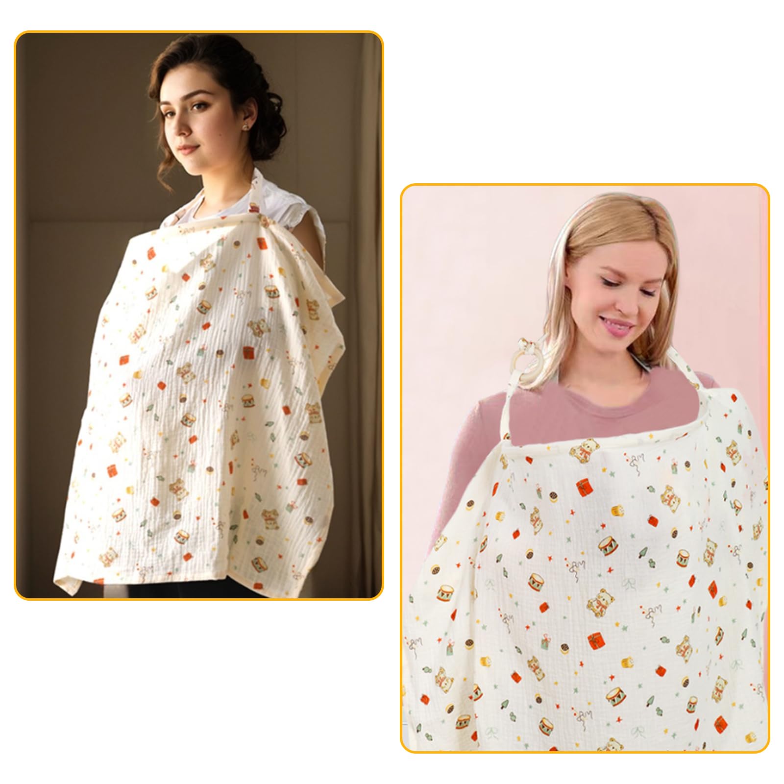 Tablier d'allaitement en mousseline de coton respirant, réglable pour maman, bouclier d'intimité, poncho pour bébé et poussette